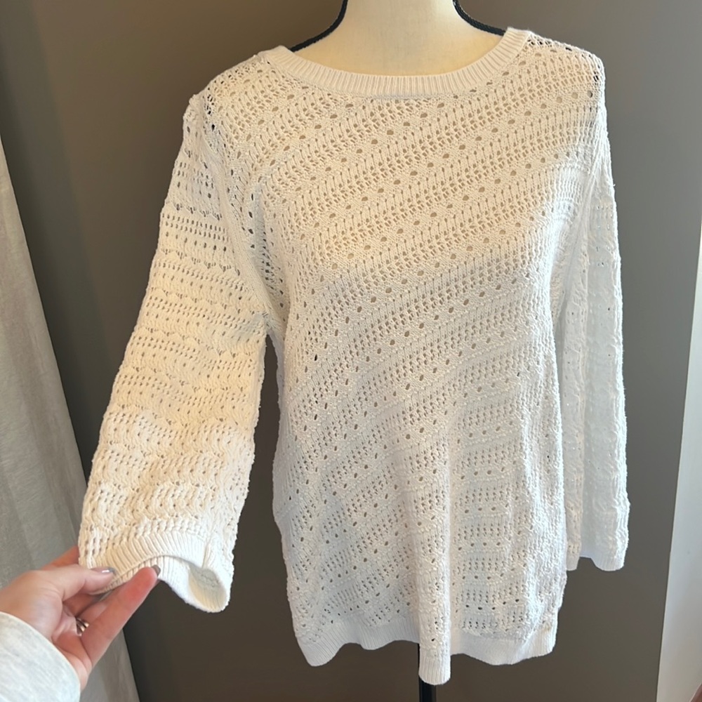Talbots white knitted sweater
